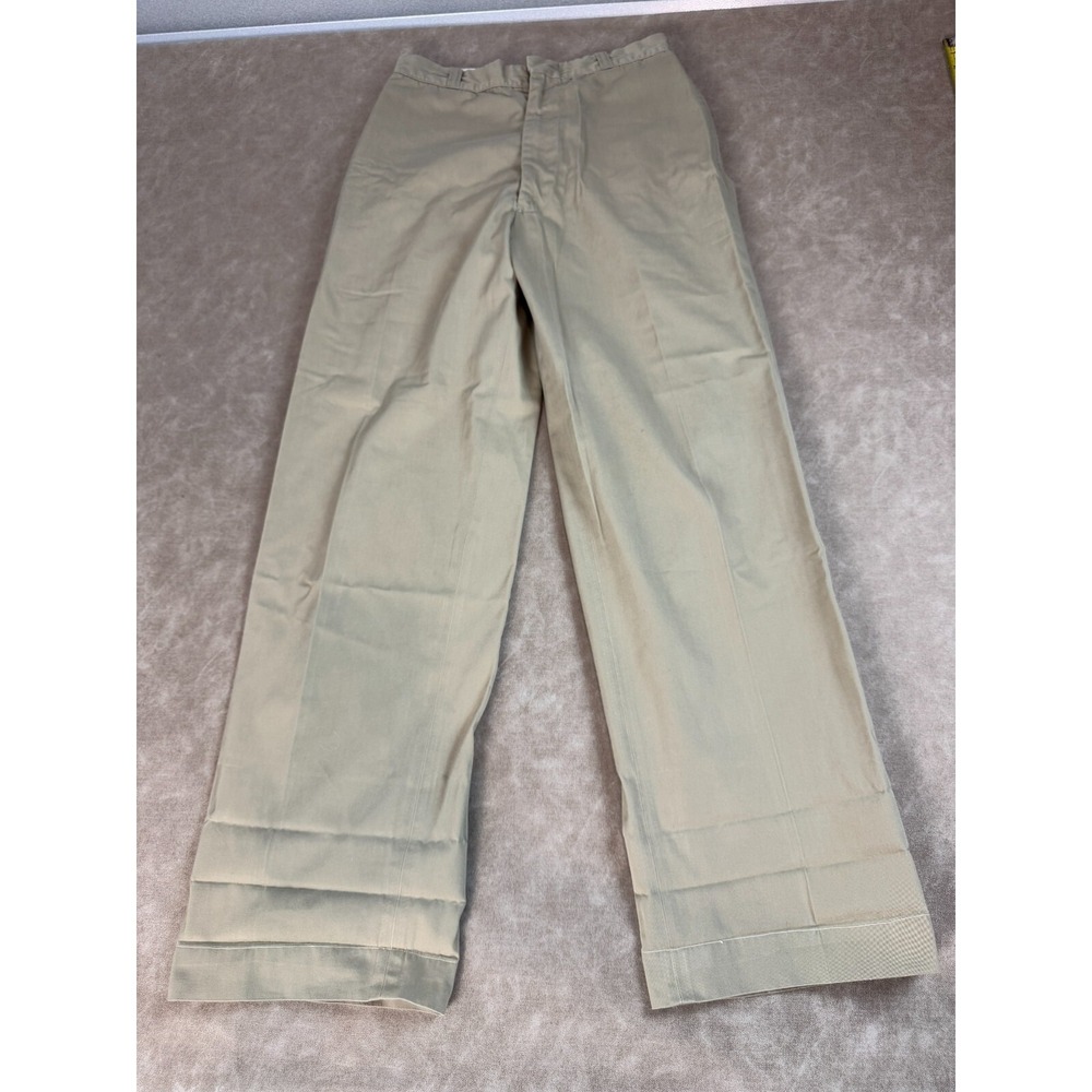 VINTAGE USAF MEN'S COTTON POLY TWILL TAN TROUSERS  27x31 VIETNAM ERA TYPE 1